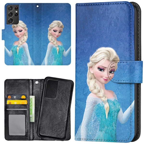 Samsung Galaxy S21 Ultra - Lompakkokotelo/Kuoret Frozen Elsa