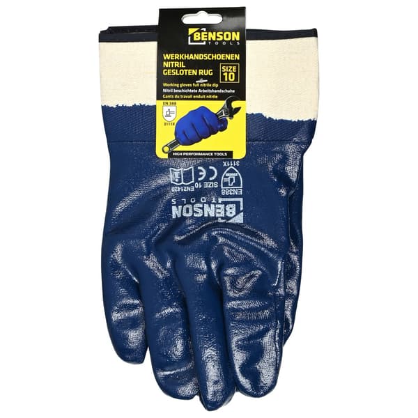 Arbetshandskar helnitril stl 10