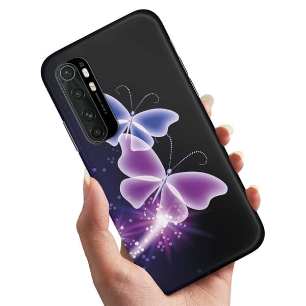 Cover / Mobilcover til Xiaomi Mi Note 10 Lite - Lilla Sommerfugle