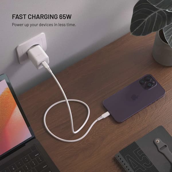 FIXED Super Fast Mini Charger 65W 2xUSB-C PD + USB-A Vit
