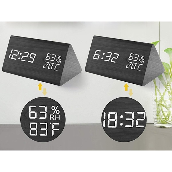 Digital Klocka med LED & Termometer - Väckarklocka