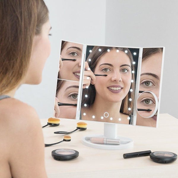 4-i-1 Make-up spejl LED - Spejl til Make-up - Toiletbord