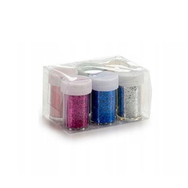 6-Pack - Glitter på Burk - Pyssel multifärg