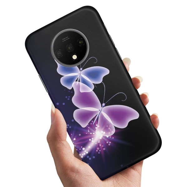 OnePlus 7T - Skal/Mobilskal Lila Fjärilar