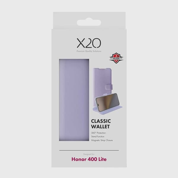X2O Classic Wallet Plånboksfodral Honor 400 Lite Lavender