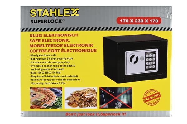Värdeskåp elektroniskt 170 x 230 x 170 mm