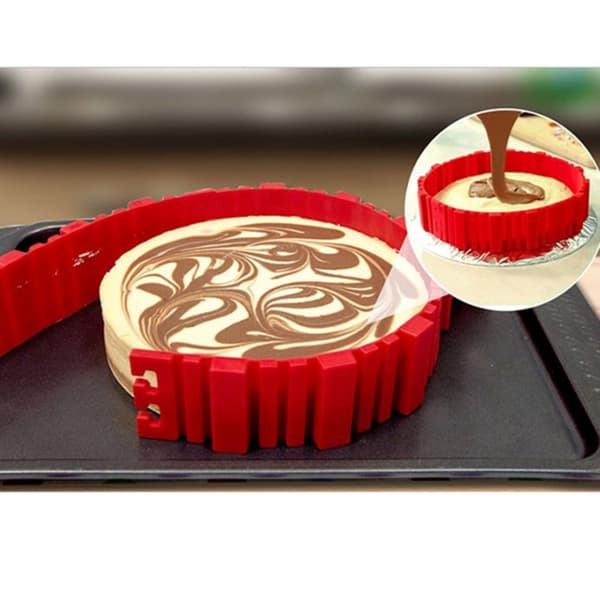 Formbar bakeform / kakeform i silikon - Justerbar Red