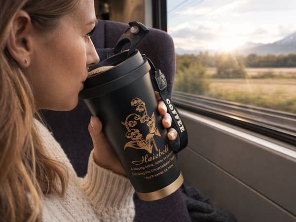 Termosmugg 530 ml med sugrör Black