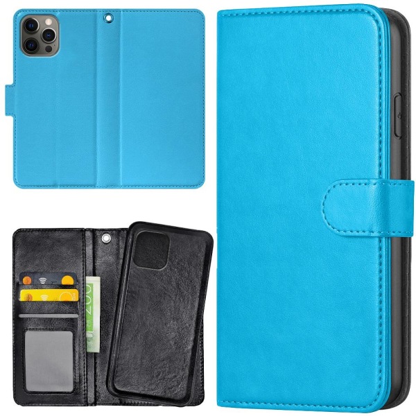 iPhone 12 Pro Max - Plånboksfodral/Skal Ljusblå Ljusblå