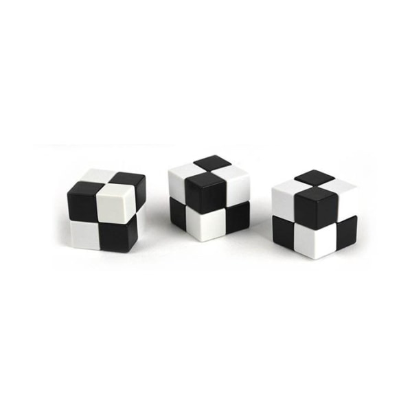 4 kpl - Rubikin kuutio Mini - Musta/valkoinen Black