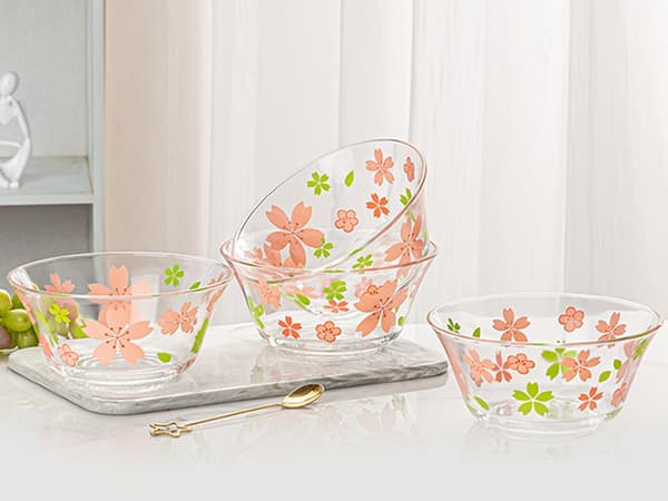 Middagsservis 6-delar - Skålar, muggar, glas i blomdesign