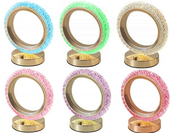 Bordsnattlampa ring kristall led rgb