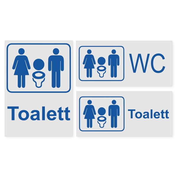 Toalett Skylt / WC skylt  - Skyltar MultiColor Toalett - 15x21