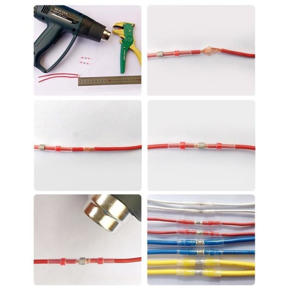 50-pak - Vandtætte kabelsamlinger / krympeslange - 4 størrelser Multicolor