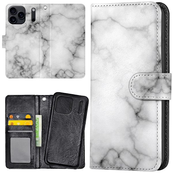 iPhone 17 Pro - Lommebok Deksel Marmor