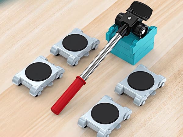 Möbellyft set - Hävarm + 4 rullar och brickor