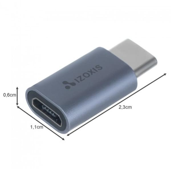 Micro-USB till USB-C Adapter grå