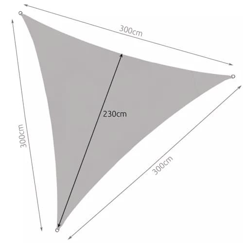 Solsejl med UV-Beskyttelse til Terrasse – 3x3x3 m Grey