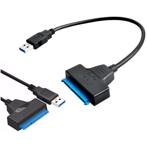 USB 3.0 till SATA 3 Adapter - Passar till HDD / SSD - Hårddisk Svart
