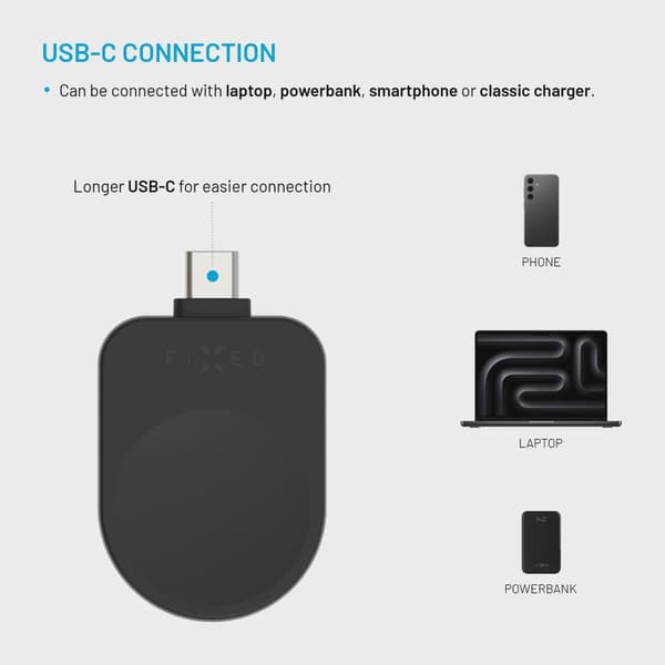 FIXED Trådlös USB-C laddare för Samsung Watch Svart
