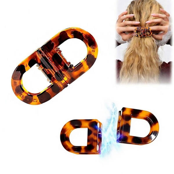 Magnetisk hårklämma – 3 st Leopard
