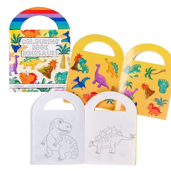 3-Pack - Målarbok för Barn med Klistermärken MultiColor Dinosaurie