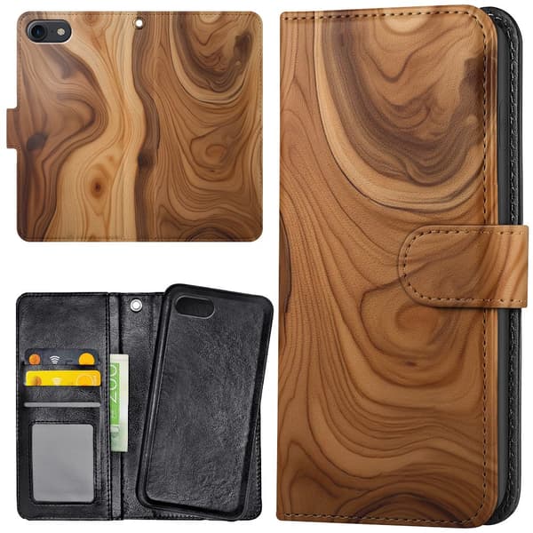 iPhone 16e/17e - Plånboksfodral/Skal Wood