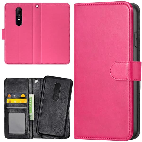 OnePlus 7 - Plånboksfodral/Skal Rosa Rosa