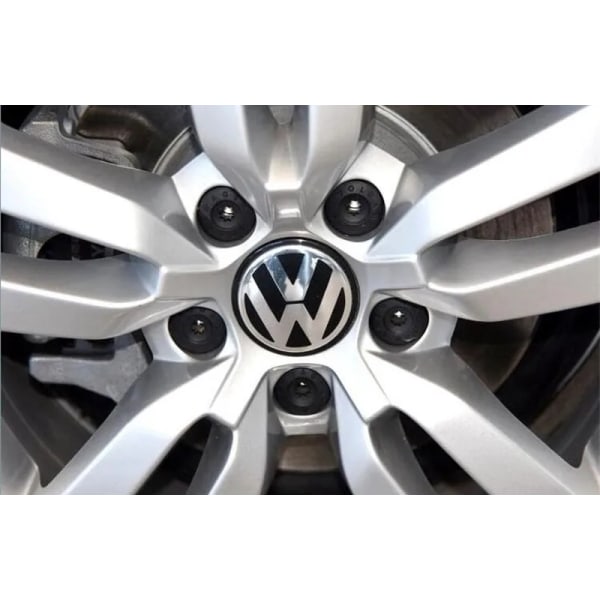 4-Pack - Volkswagen VW Navkapslar / Hjulnav Emblem - Bil Silver 65 mm