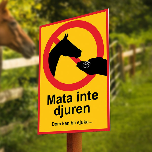 Mata inte djuren - Varningsskylt - Skylt multifärg