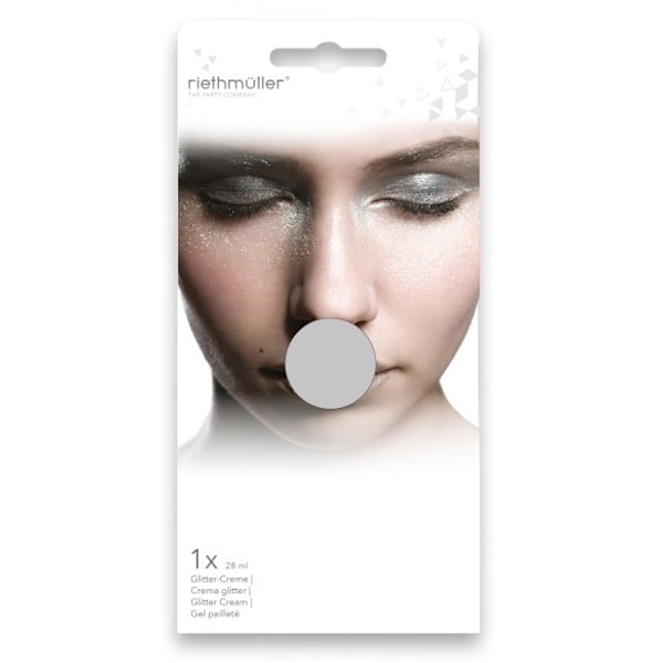 Silverglitter ansiktsfärg för fest, 28 ml