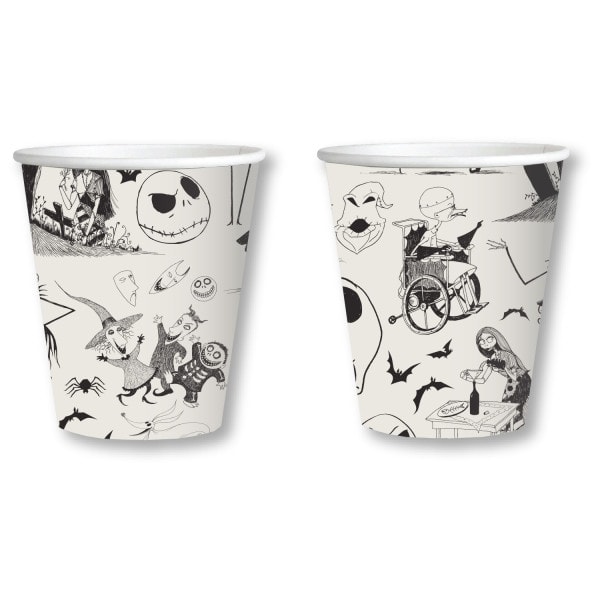 The Nightmare Before Christmas Svart papperscup-set med 8 st, 250 ml