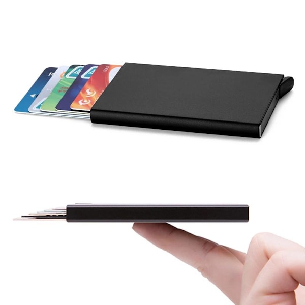 Kortholder med RFID beskyttelse / Tegnebog i Aluminium - 5 kort Black