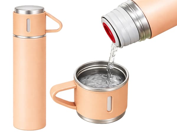Termos 400 ml rostfri med koppar Rosa
