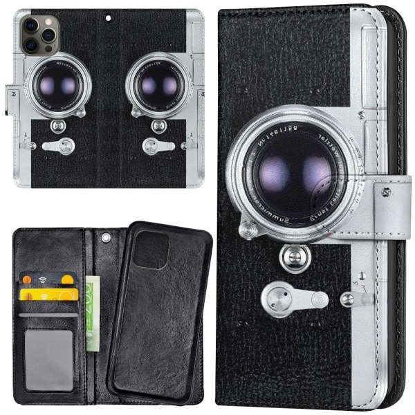 iPhone 14 Pro - Plånboksfodral/Skal Retro Kamera