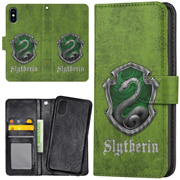 iPhone XS Max - Plånboksfodral/Skal Harry Potter Slytherin