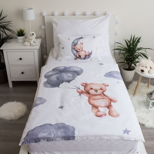 Teddy Bear Barnsängset med Björntema 100×135 cm, 40×60 cm