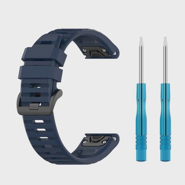 FIXED Silikonrem för Garmin QuickFit 22 mm Mörkblå
