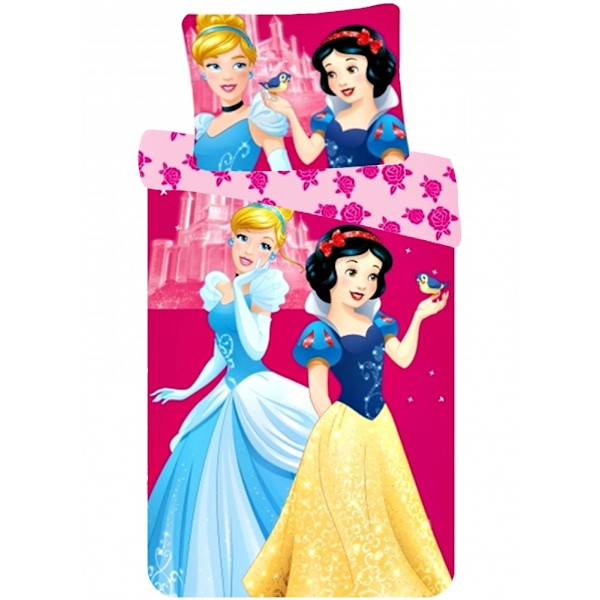 Disney Princess Barnsängkläder Set 90×140 cm, 40×55 cm – Mysigt och Färgglatt Sängset för Barn