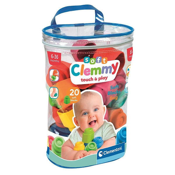 Färgglada Clemmy Mjuka Byggklossar 20 st - Clementoni