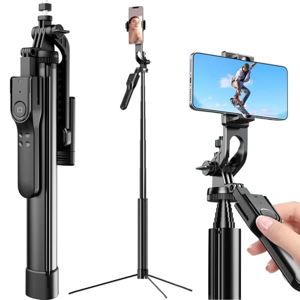 Selfiestick mobilhållare stativ bluetooth fjärrkontroll 178 cm