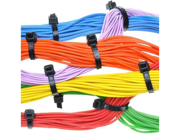 100-Pack Buntband / Kabelband - Svart
