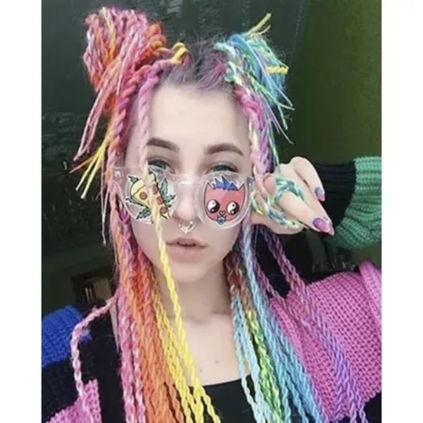 Jumbo Braid / Löshår Hårfläta - 60 cm MultiColor Multifärg