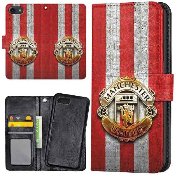 iPhone 7/8/SE - Plånboksfodral/Skal Manchester United