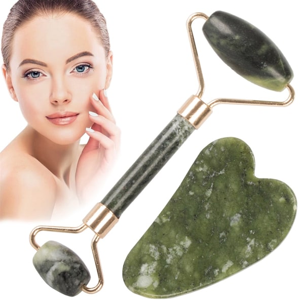 Jade Massage Roller / Gua Sha Ansigtsmassage - Massér ansigtet
