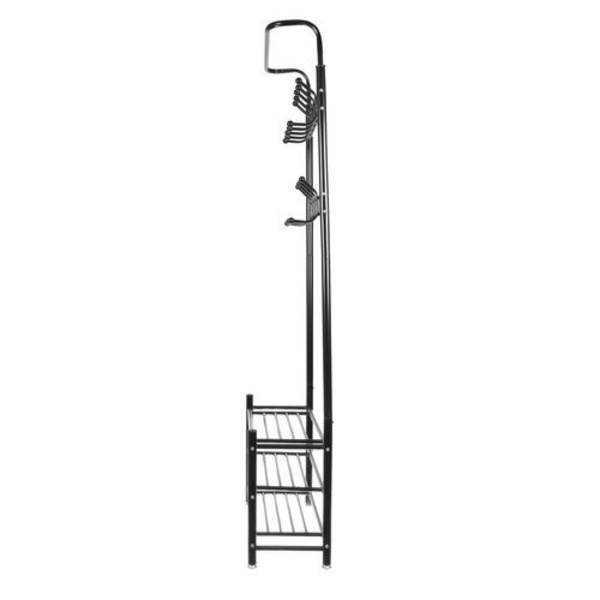 Knagerække Stativ med Skohylde / Tøjstativ - 190 cm Black
