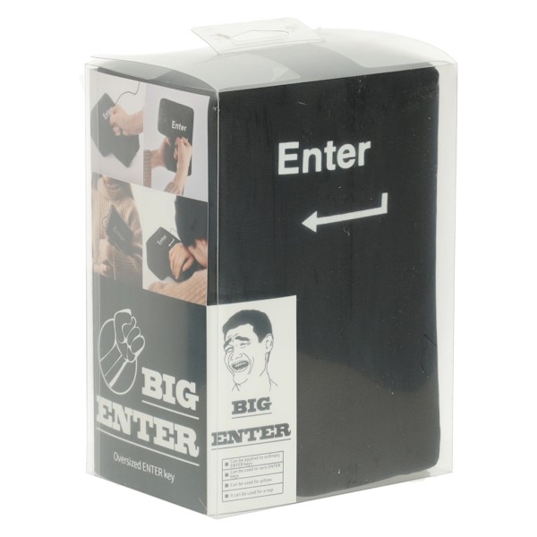 ENTER-knapp stor antistress-USB-kudde