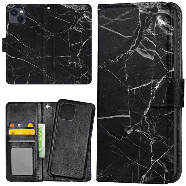 iPhone 14/15 Plus - Plånboksfodral/Skal Marmor
