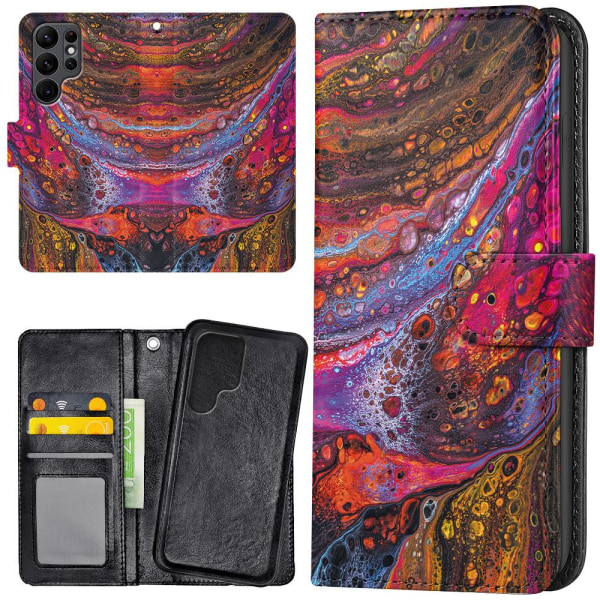 Samsung Galaxy S22 Ultra - Lommebok Deksel Psykedelisk Multicolor