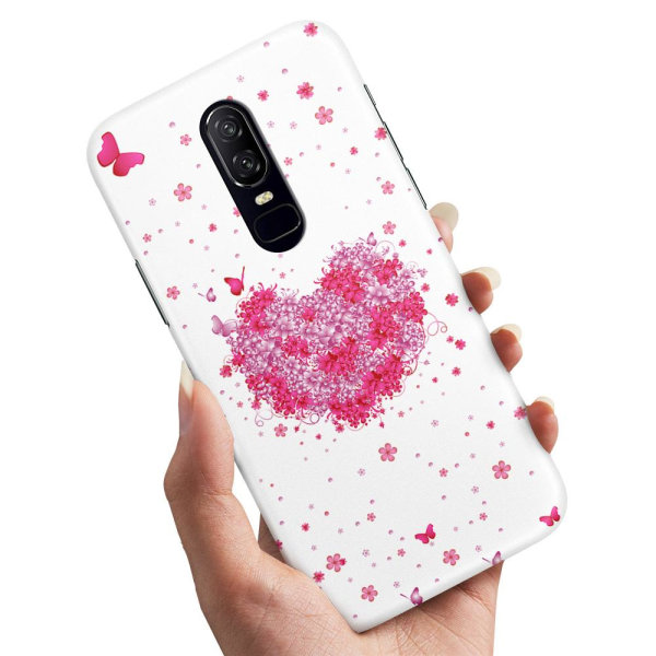 OnePlus 6 - Cover/Mobilcover Blomsterhjerte